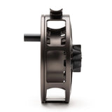 A side-view of the Lamson Guru E fly reel by Angles Sports